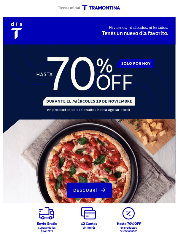 Día T hasta 70% off